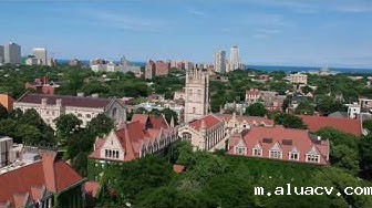 芝加哥大学校园无人机画面 芝加哥大学校园无人机画面