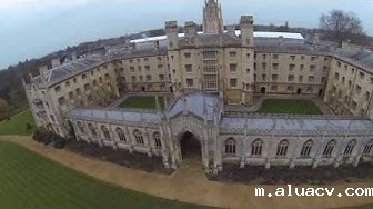 Cambridge aerial video down by the university